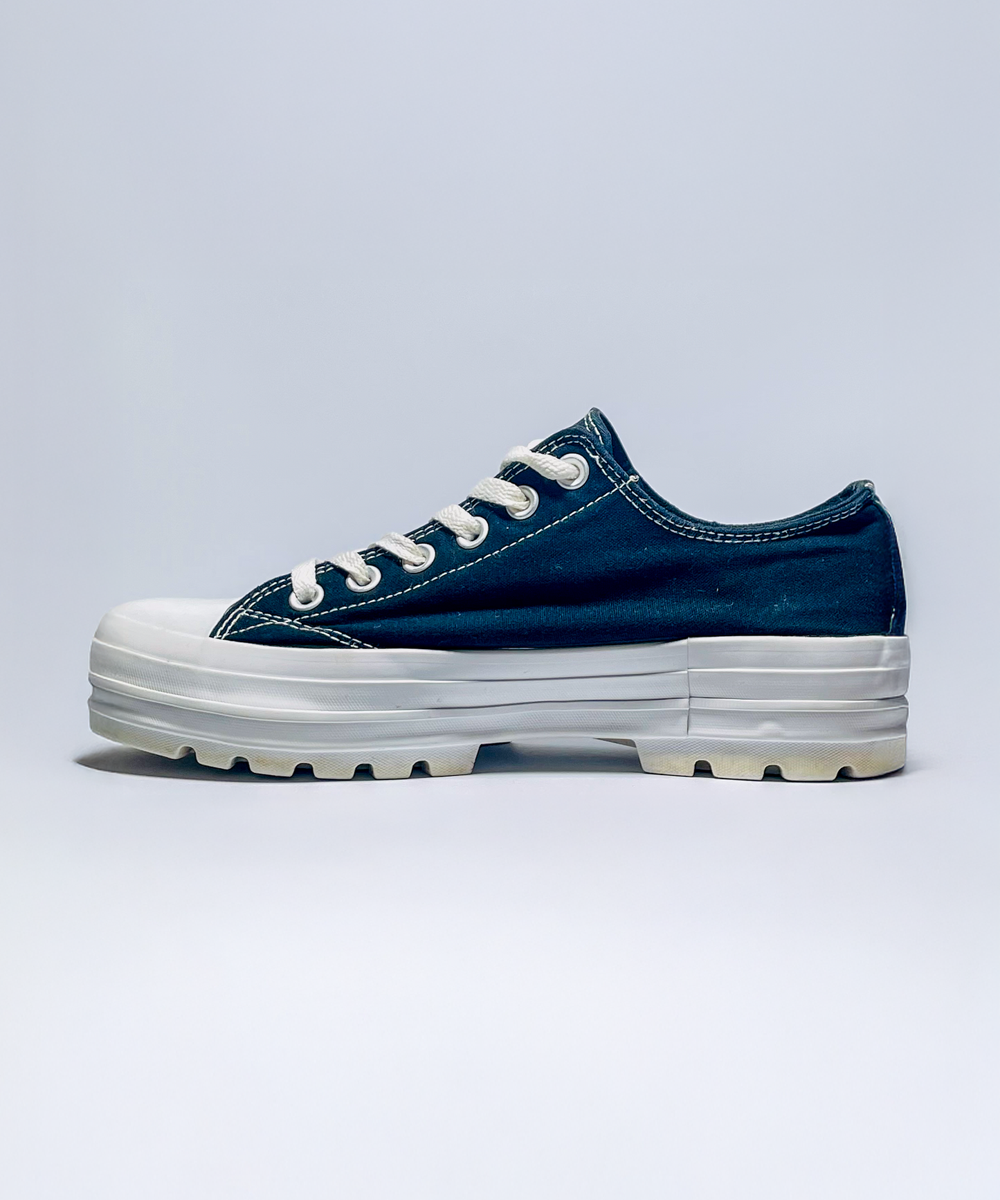 NOBO Black Canvas Lug Sole Sneakers