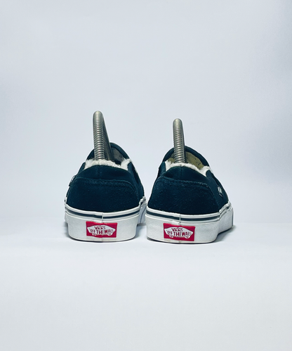 Vans Women's Asher Black Suede Sherpa Faux Fur Lined